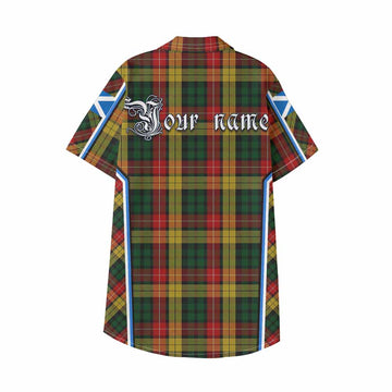 Buchanan Tartan Crest Kid Hawaiian Shirt Scotland Coat of Arm Flag Style - Tartan Vibes Clothing