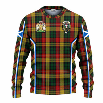 Buchanan Tartan Crest Knitted Sweater Scotland Coat of Arm Flag Style - Tartan Vibes Clothing