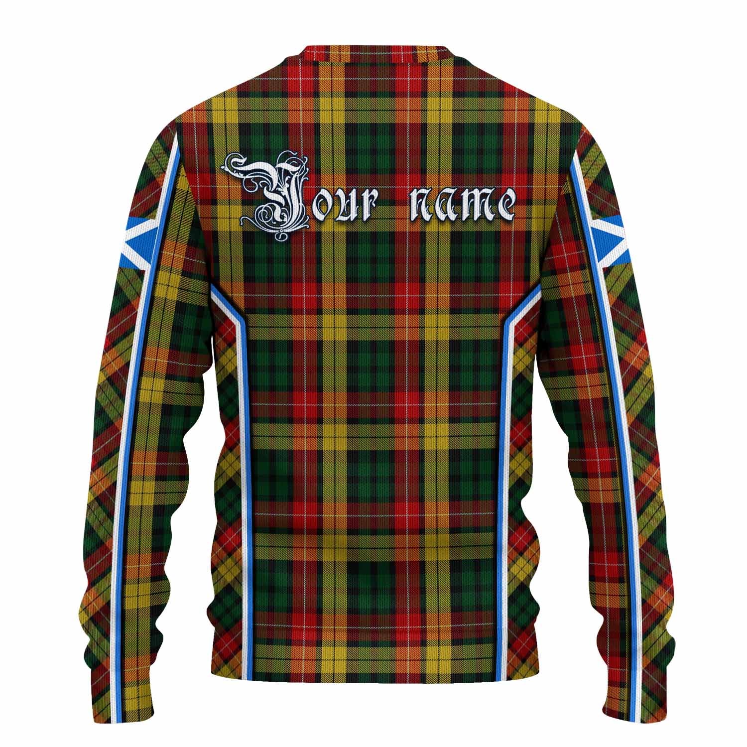 Buchanan Tartan Crest Knitted Sweater Scotland Coat of Arm Flag Style - Tartan Vibes Clothing