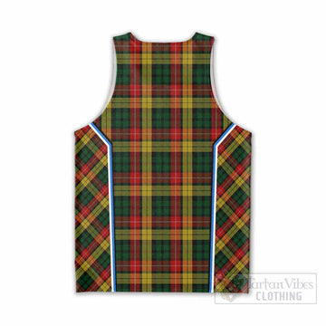 Buchanan Tartan Crest Men Tank Top Scotland Coat of Arm Flag Style - Tartan Vibes Clothing