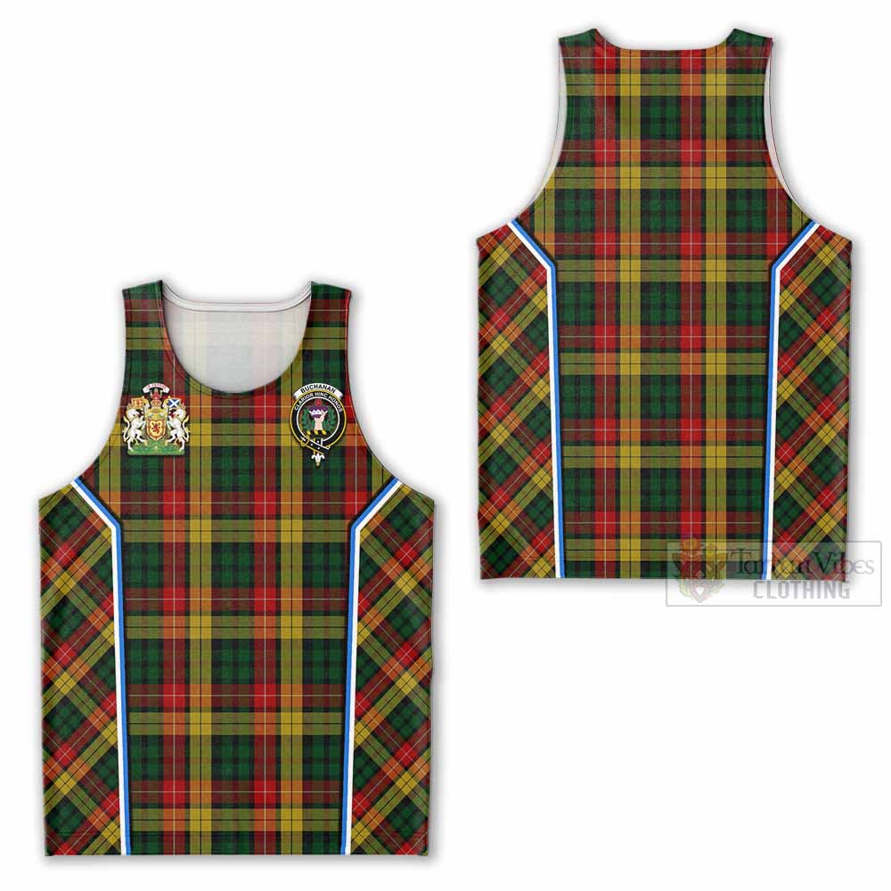 Buchanan Tartan Crest Men Tank Top Scotland Coat of Arm Flag Style - Tartan Vibes Clothing