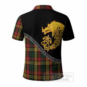 Buchanan Tartan Crest Polo Shirt Legendary Dragon Knot Half Style