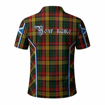 Buchanan Tartan Crest Polo Shirt Scotland Coat of Arm Flag Style - Tartan Vibes Clothing
