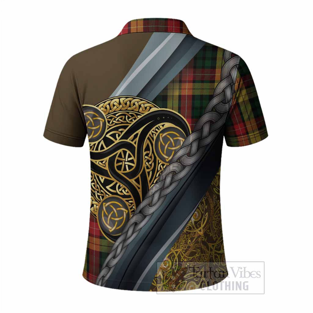 Buchanan Tartan Crest Polo Shirt Scottish Triskele Celtic