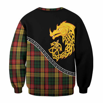 Buchanan Tartan Crest Sweatshirt Legendary Dragon Knot Half Style