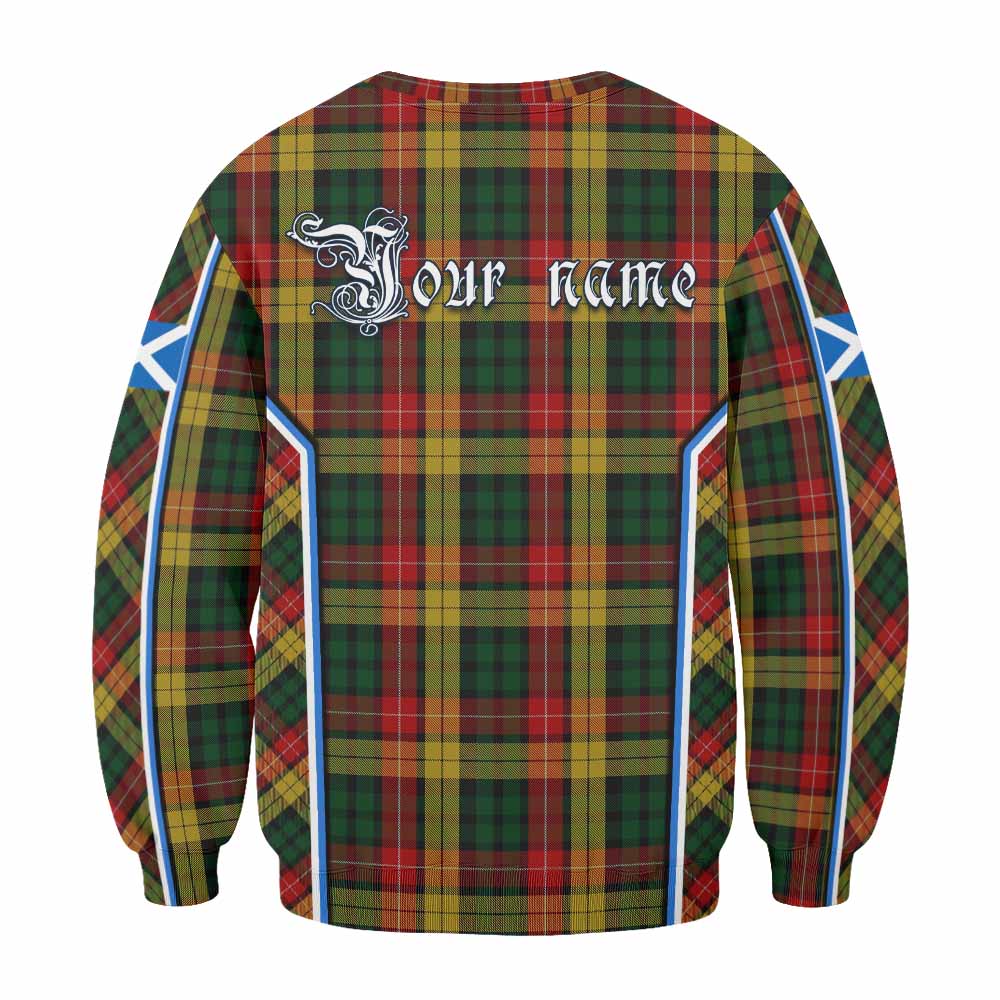 Buchanan Tartan Crest Sweatshirt Scotland Coat of Arm Flag Style - Tartan Vibes Clothing