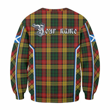 Buchanan Tartan Crest Sweatshirt Scotland Coat of Arm Flag Style - Tartan Vibes Clothing
