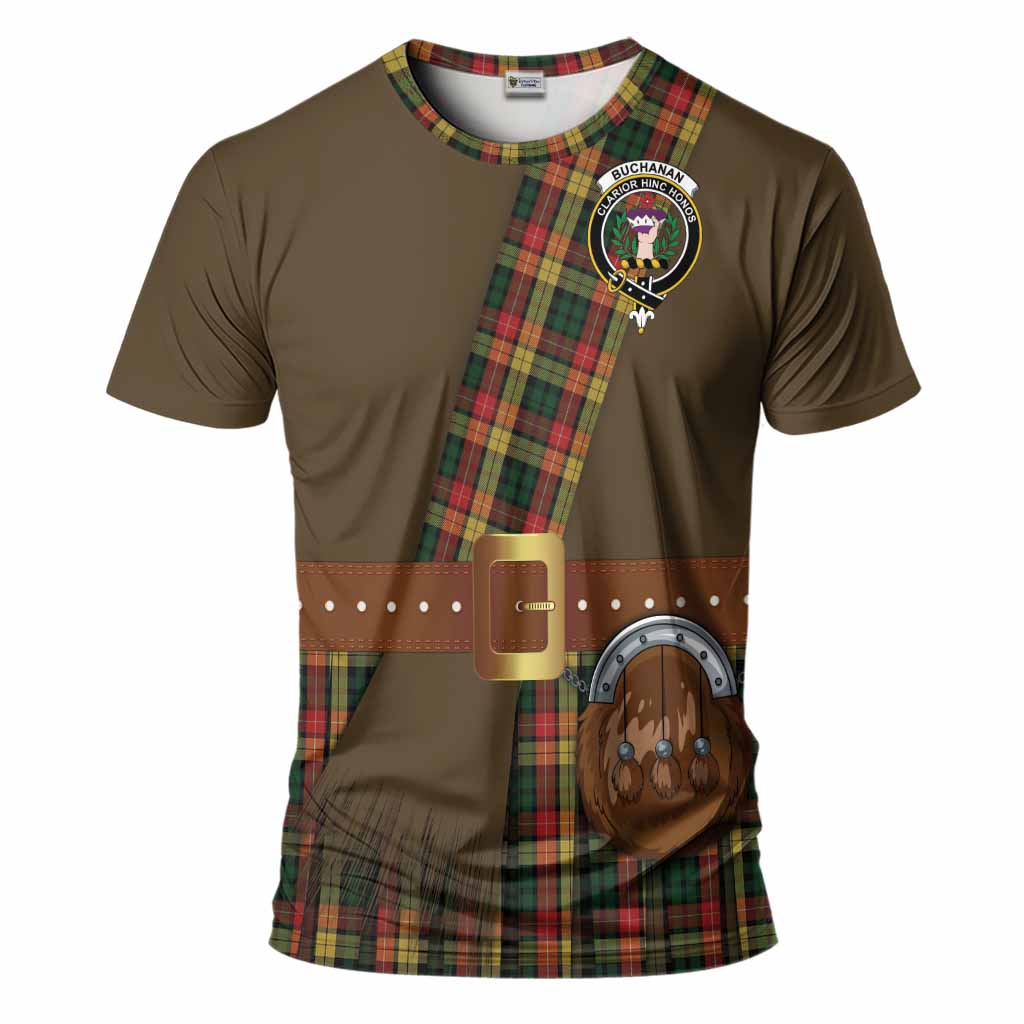 Buchanan Tartan Crest T-Shirt Kilt Costume Style