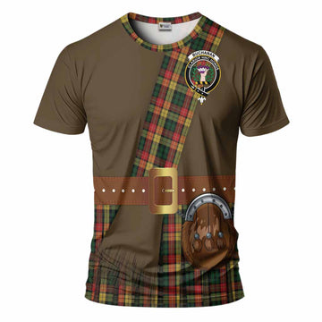 Buchanan Tartan Crest T-Shirt Kilt Costume Style