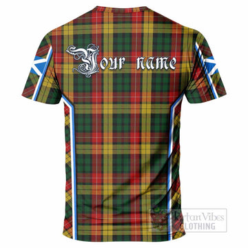 Buchanan Tartan Crest T-shirt Scotland Coat of Arm Flag Style - Tartan Vibes Clothing