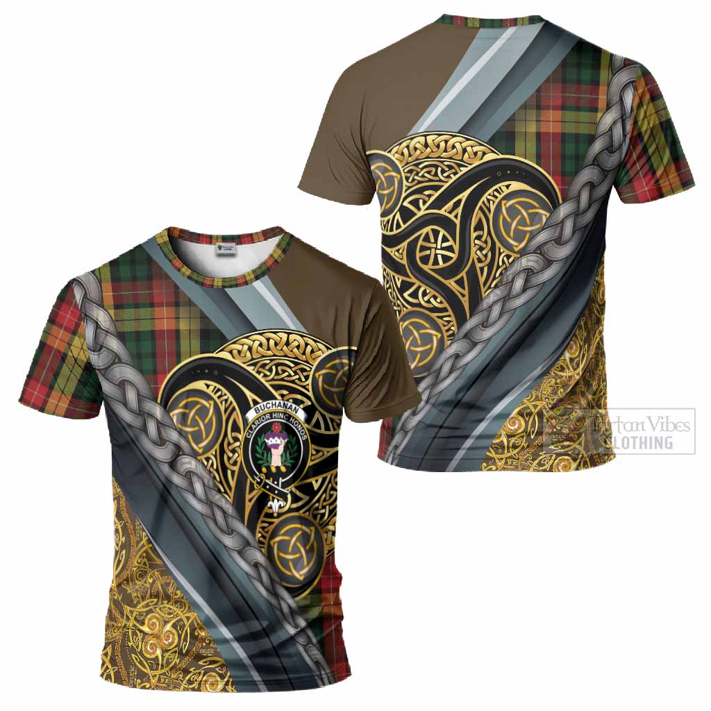 Buchanan Tartan Crest T-Shirt Scottish Triskele Celtic