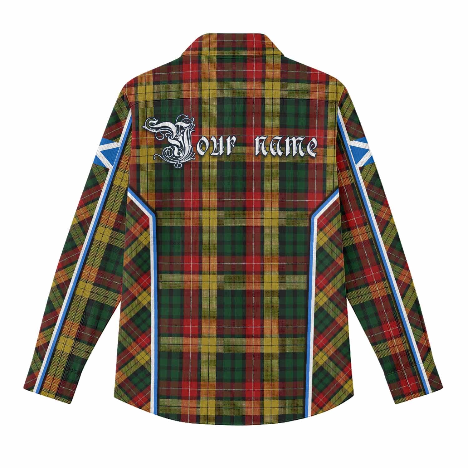 Buchanan Tartan Crest Women Casual Shirt Scotland Coat of Arm Flag Style - Tartan Vibes Clothing