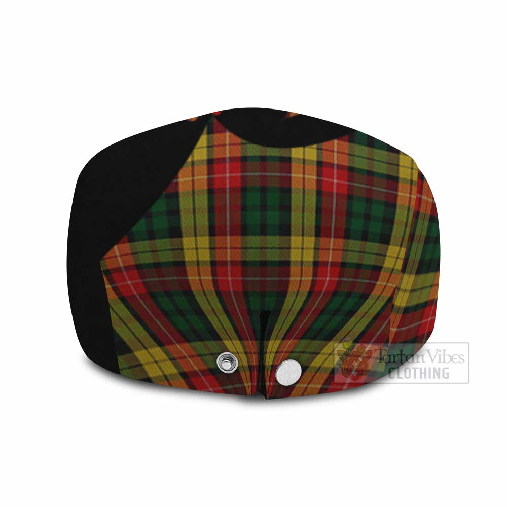 Buchanan Tartan Family Crest Flat Cap, Jeff Cap Scotland Thistle Floral