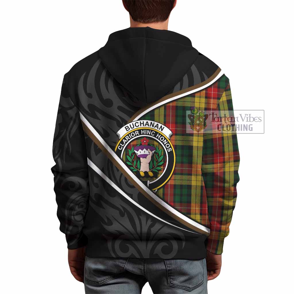 Buchanan Tartan Family Crest Hoodie Celtic Scottish Thistle Floral - Tartan Vibes Clothing