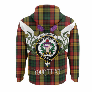 Buchanan Tartan Family Crest Hoodie Scottish Burns Night Thistle Floral