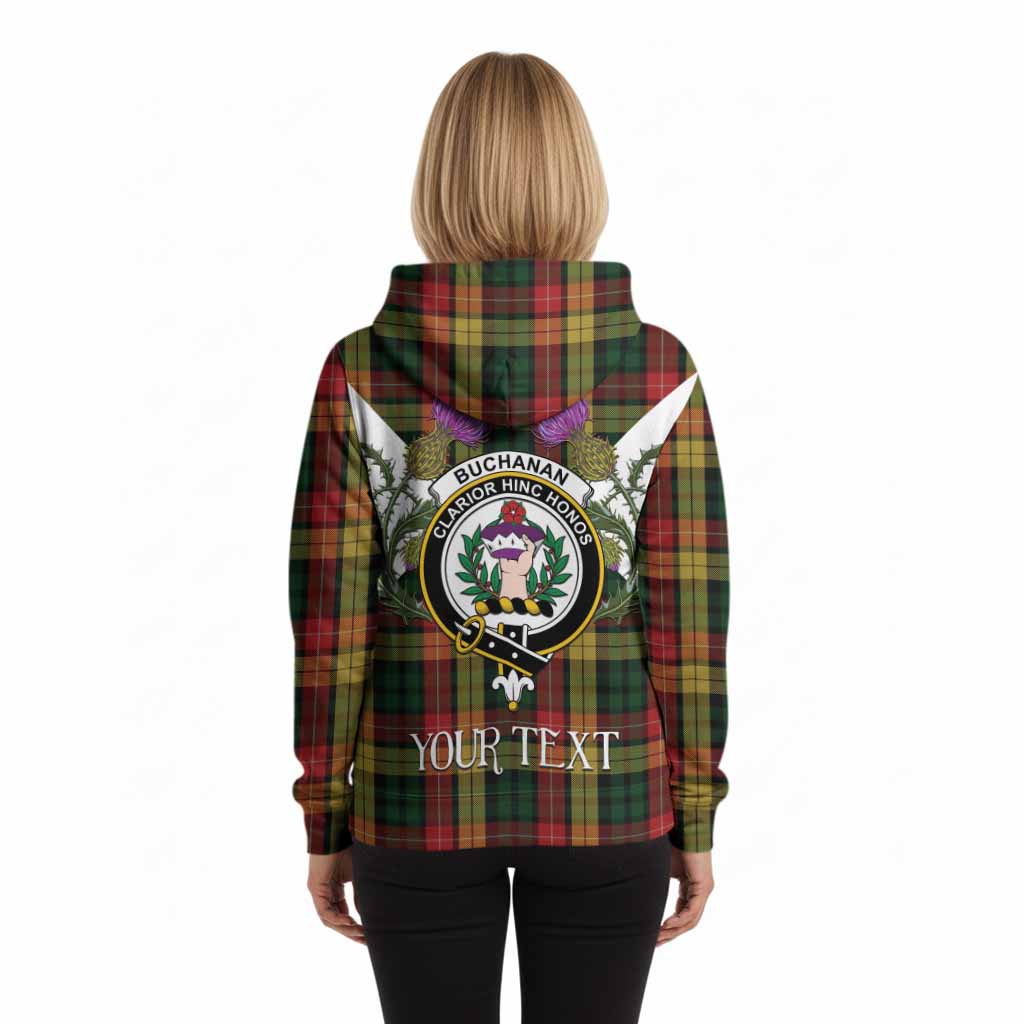 Buchanan Tartan Family Crest Hoodie Scottish Burns Night Thistle Floral