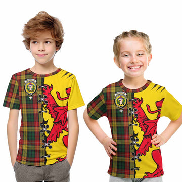 Buchanan Tartan Family Crest Kid T-shirt Lion Rampant Honor - Tartan Vibes Clothing