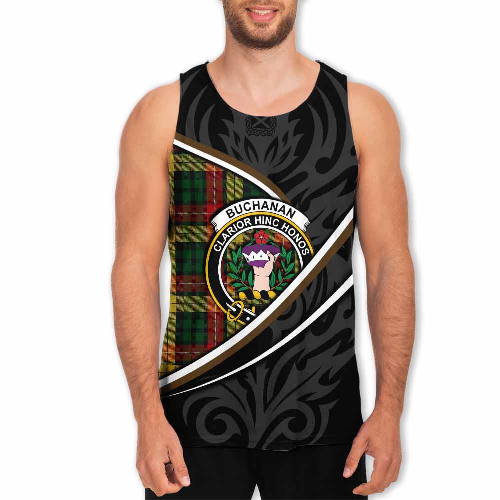 Buchanan Tartan Family Crest Men Tank Top Celtic Scottish Thistle Floral - Tartan Vibes Clothing