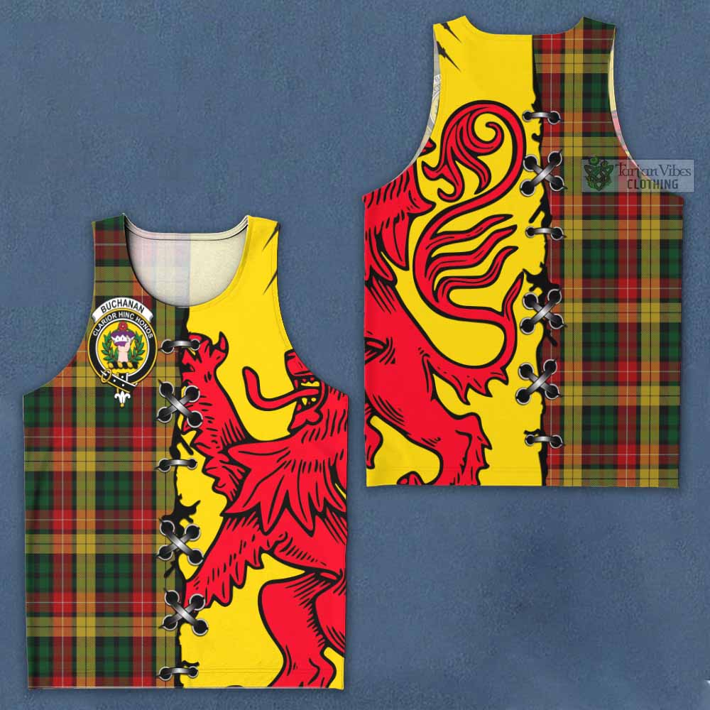 Buchanan Tartan Family Crest Men Tank Top Lion Rampant Honor - Tartan Vibes Clothing