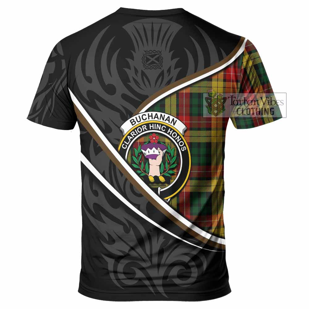 Buchanan Tartan Family Crest T-shirt Celtic Scottish Thistle Floral - Tartan Vibes Clothing