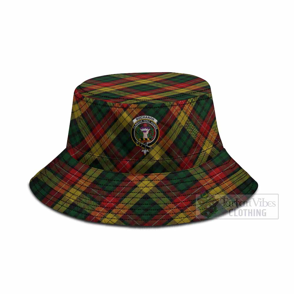 Buchanan Tartan Fishing Hat with Family Crest