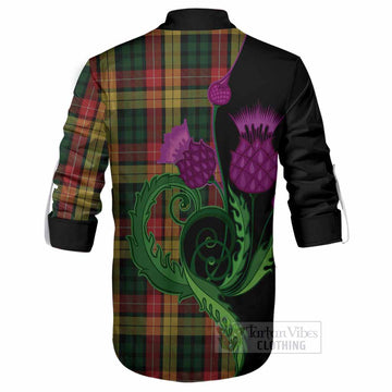 Buchanan Tartan Ghillie Shirt Traditional Scottish Thistle