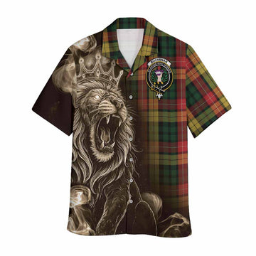 Buchanan Tartan Hawaiian Shirt Roaring Lion Heritage