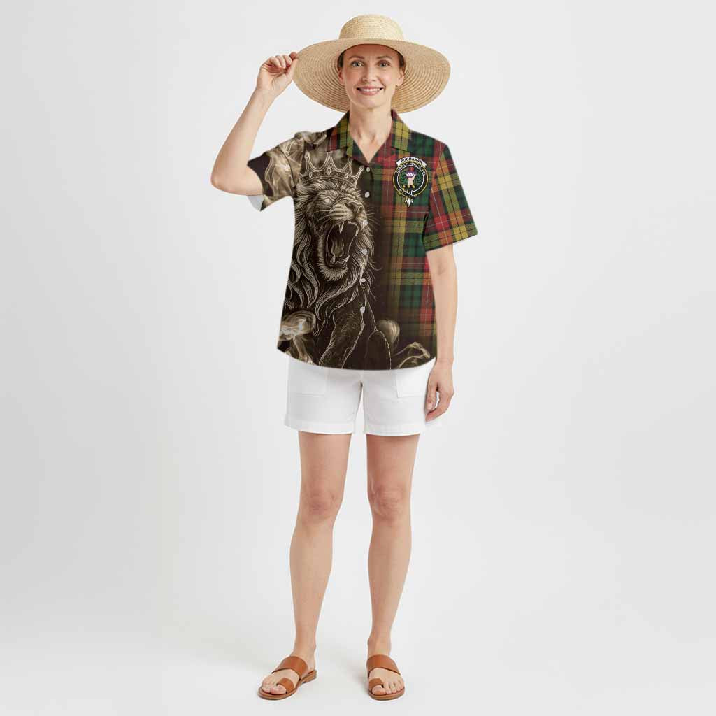 Buchanan Tartan Hawaiian Shirt Roaring Lion Heritage