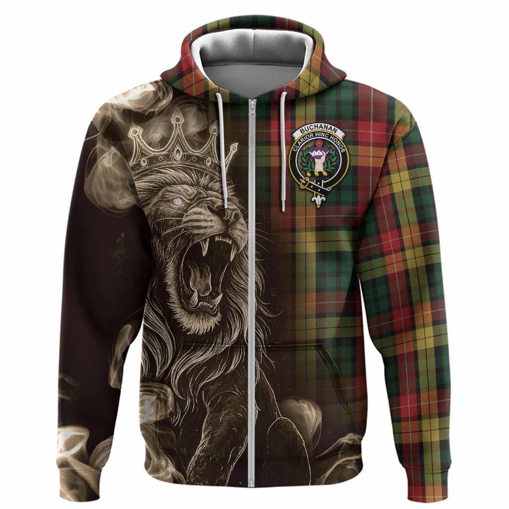 Buchanan Tartan Hoodie Roaring Lion Heritage