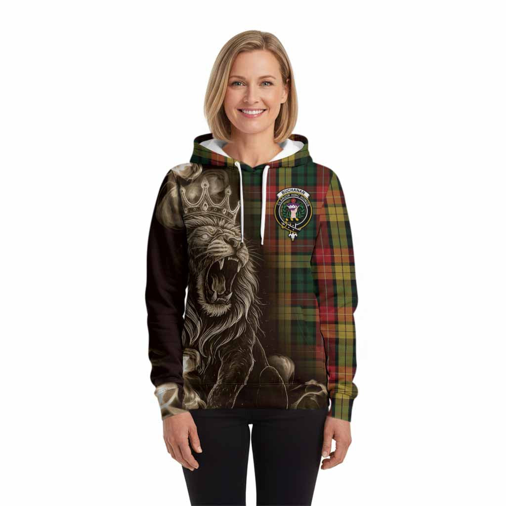 Buchanan Tartan Hoodie Roaring Lion Heritage