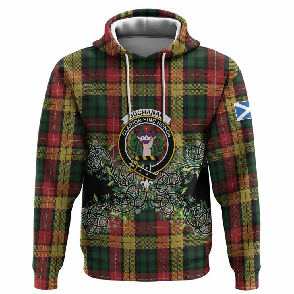 Buchanan Tartan Hoodie Thistle Scottish Spirit