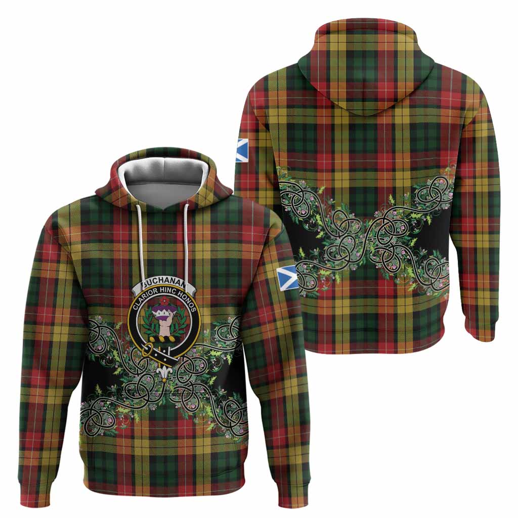 Buchanan Tartan Hoodie Thistle Scottish Spirit