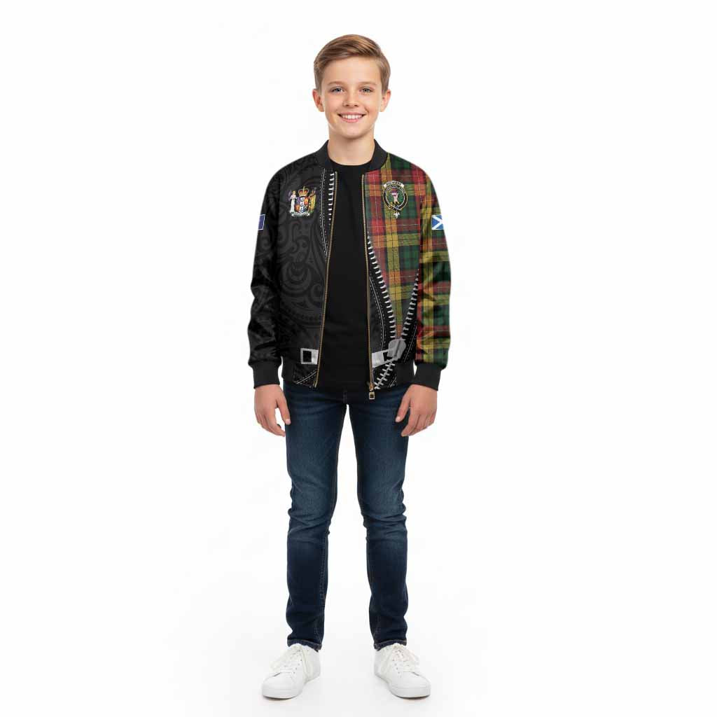 Buchanan Tartan Kid Bomber Jacket New Zealand Pattern Unique Zipper Stylized