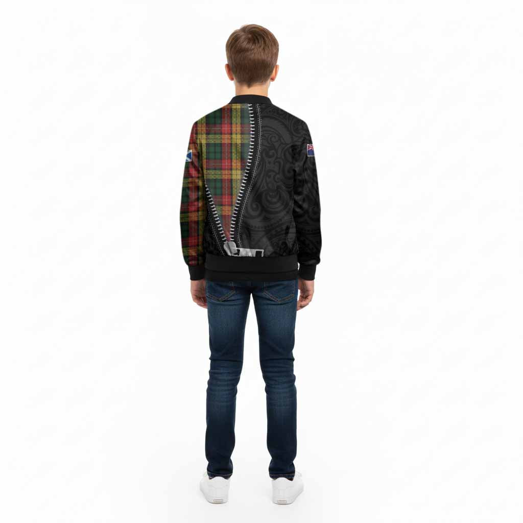 Buchanan Tartan Kid Bomber Jacket New Zealand Pattern Unique Zipper Stylized