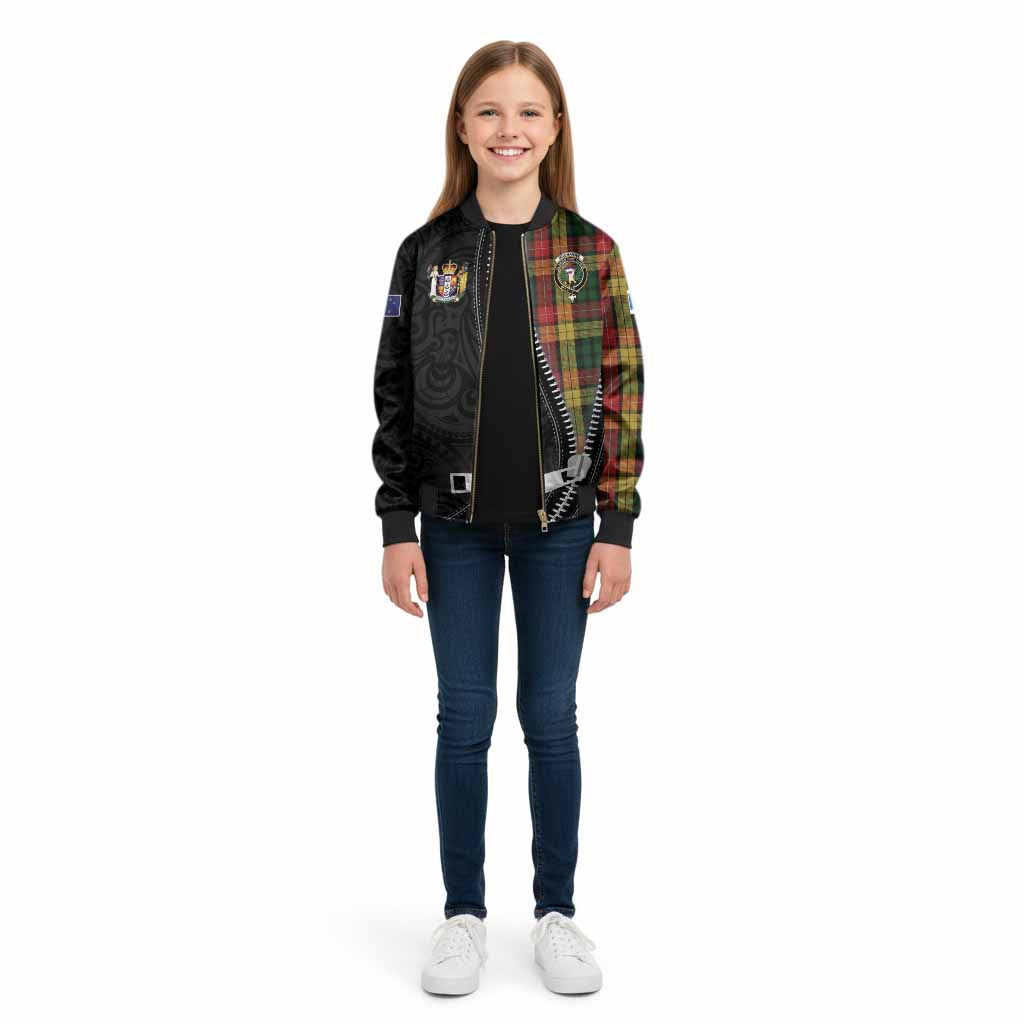 Buchanan Tartan Kid Bomber Jacket New Zealand Pattern Unique Zipper Stylized