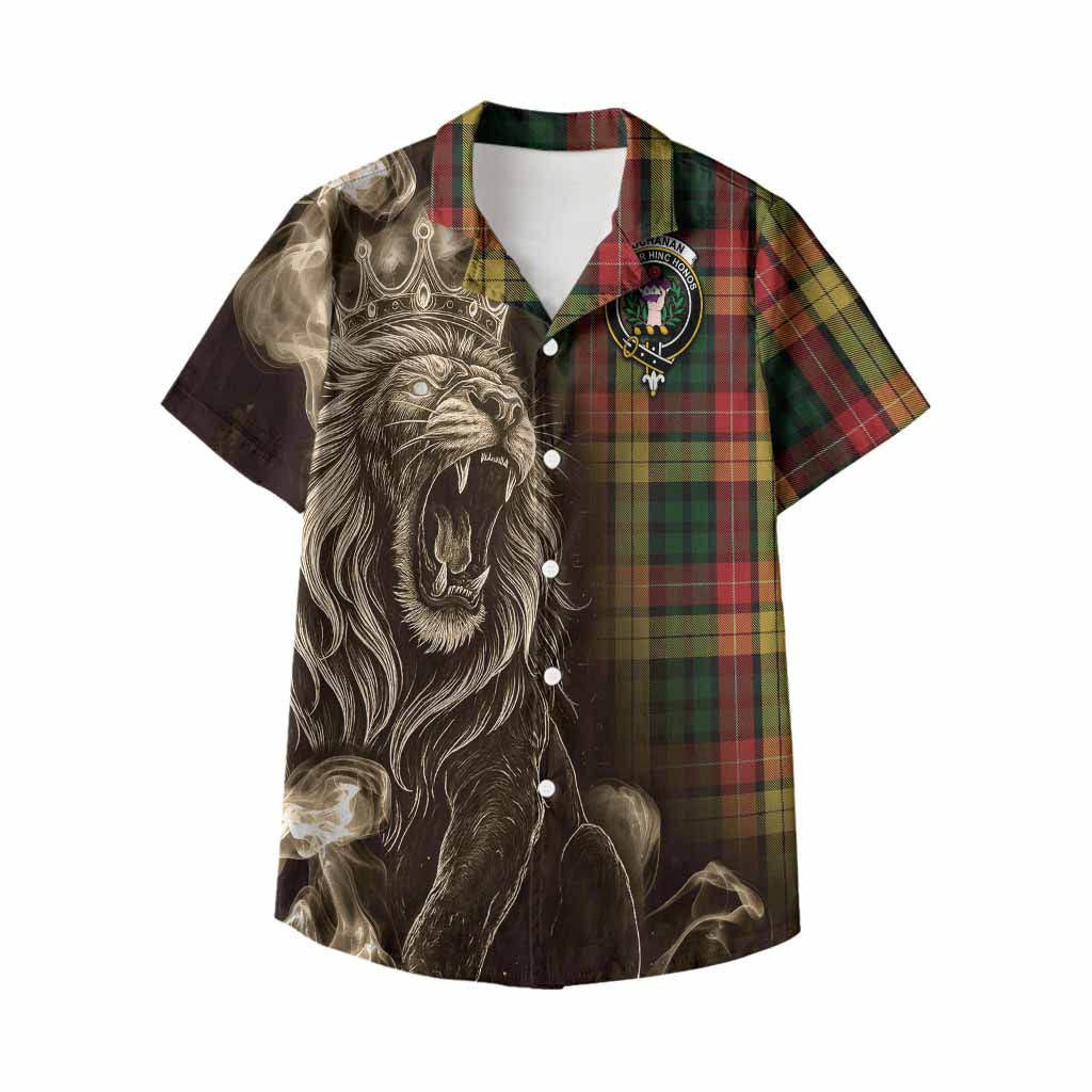 Buchanan Tartan Kid Hawaiian Shirt Roaring Lion Heritage