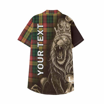 Buchanan Tartan Kid Hawaiian Shirt Roaring Lion Heritage