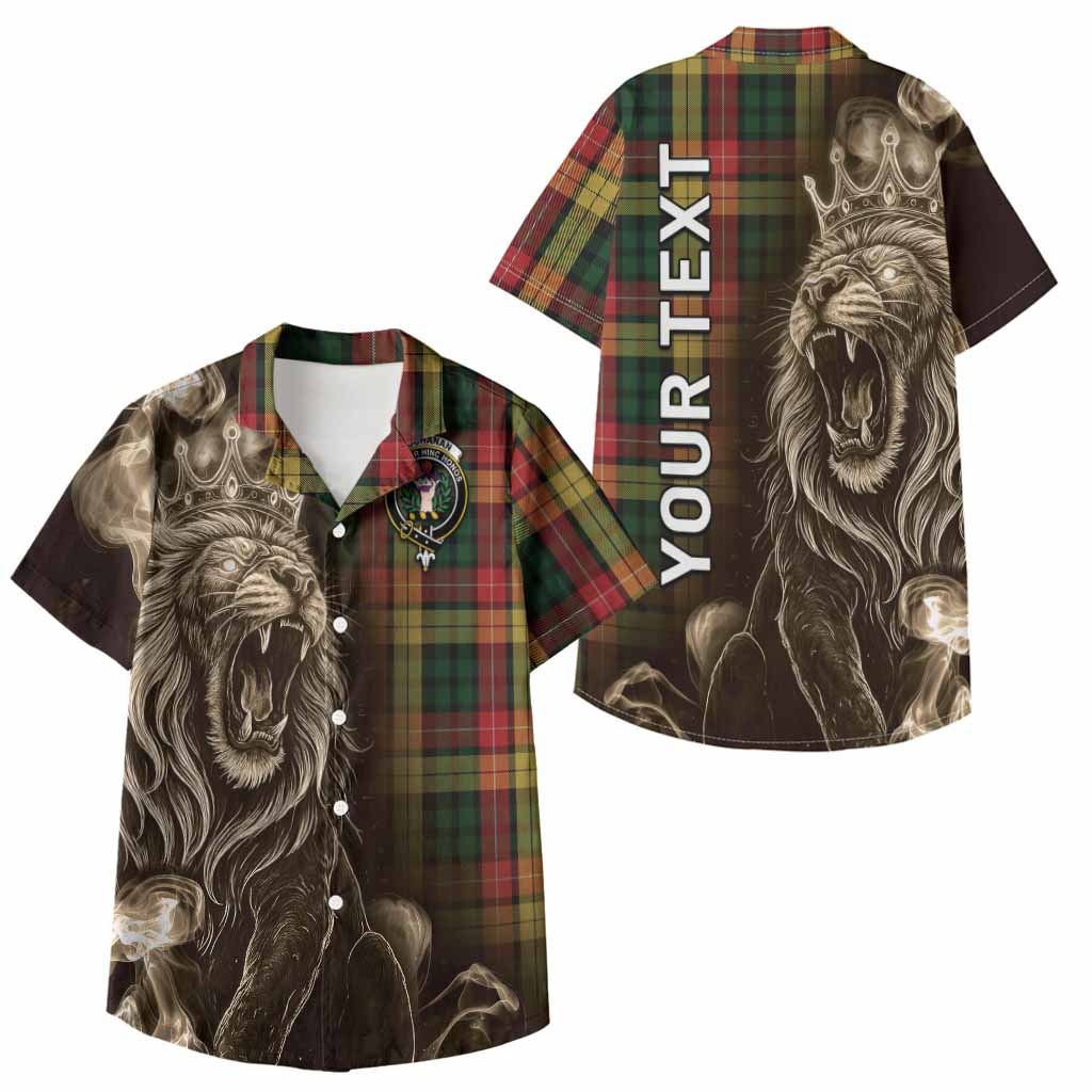 Buchanan Tartan Kid Hawaiian Shirt Roaring Lion Heritage