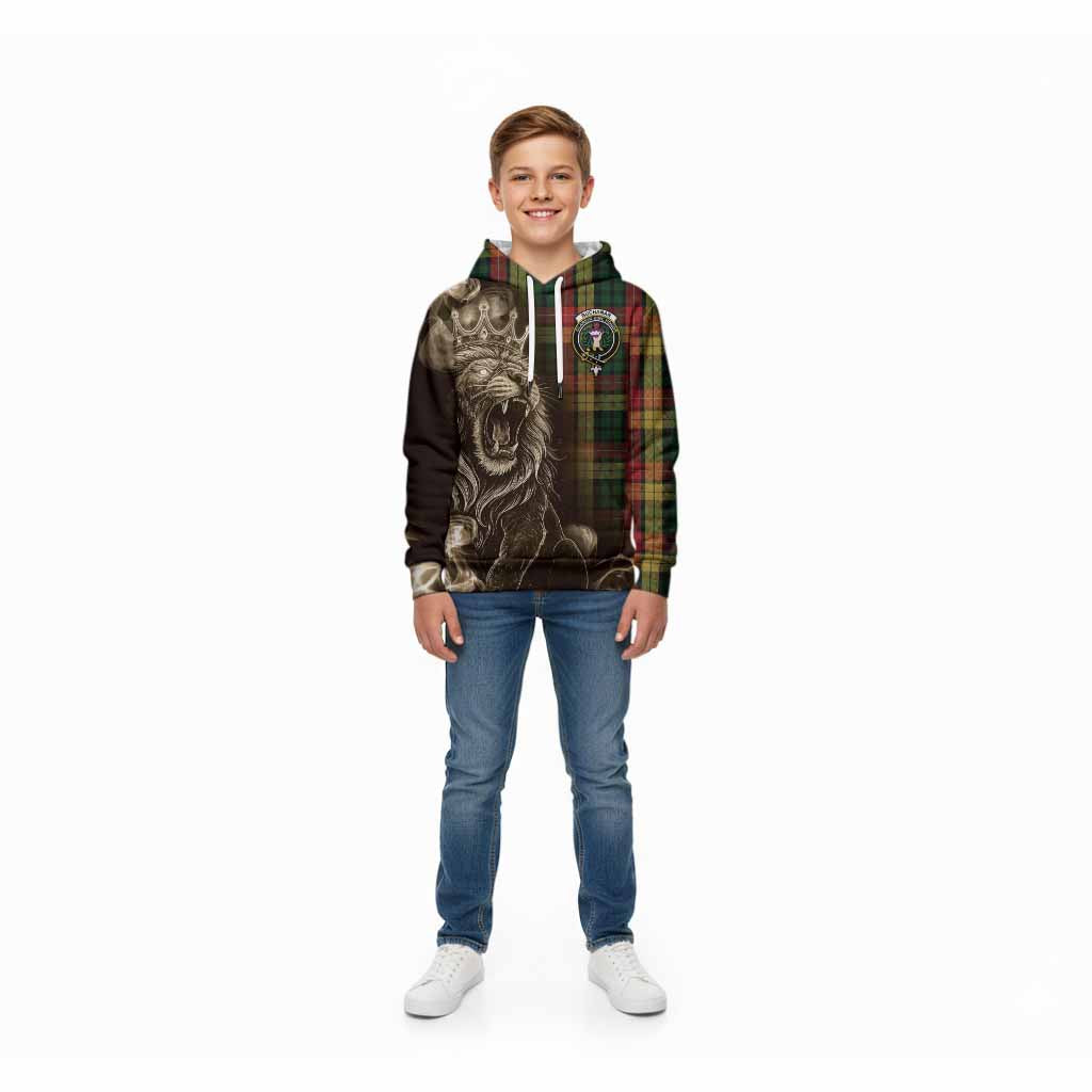 Buchanan Tartan Kid Hoodie Roaring Lion Heritage