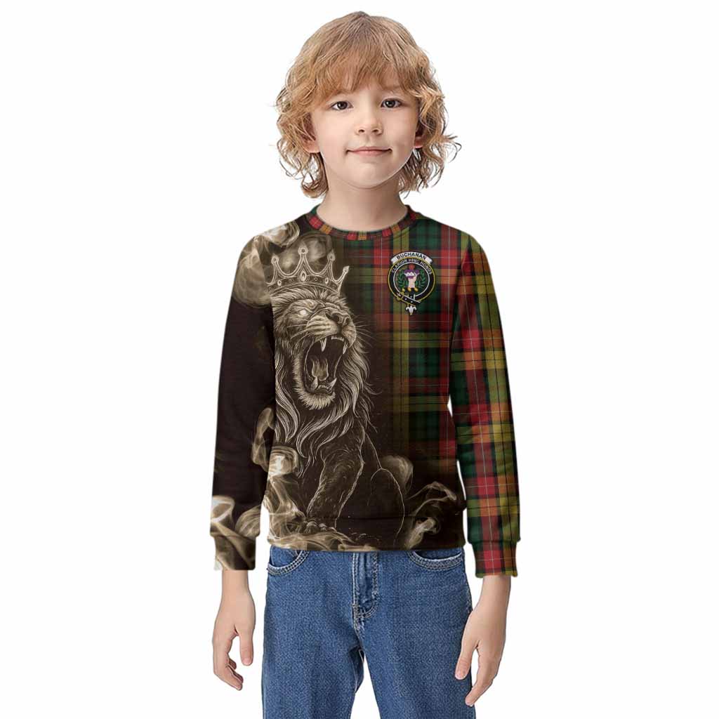 Buchanan Tartan Kid Knitted Sweatshirt Roaring Lion Heritage