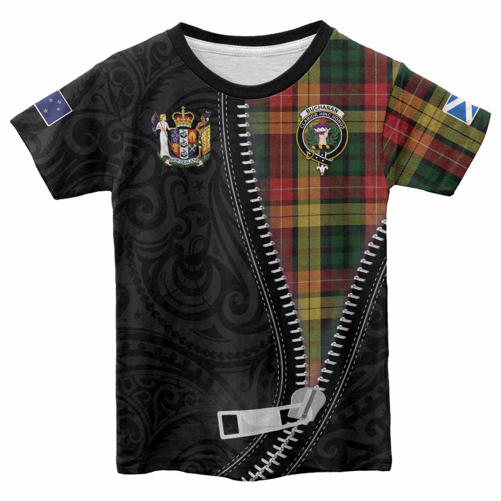 Buchanan Tartan Kid T-shirt New Zealand Pattern Unique Zipper Stylized