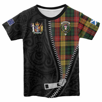 Buchanan Tartan Kid T-shirt New Zealand Pattern Unique Zipper Stylized