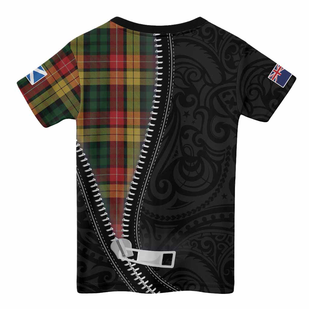 Buchanan Tartan Kid T-shirt New Zealand Pattern Unique Zipper Stylized