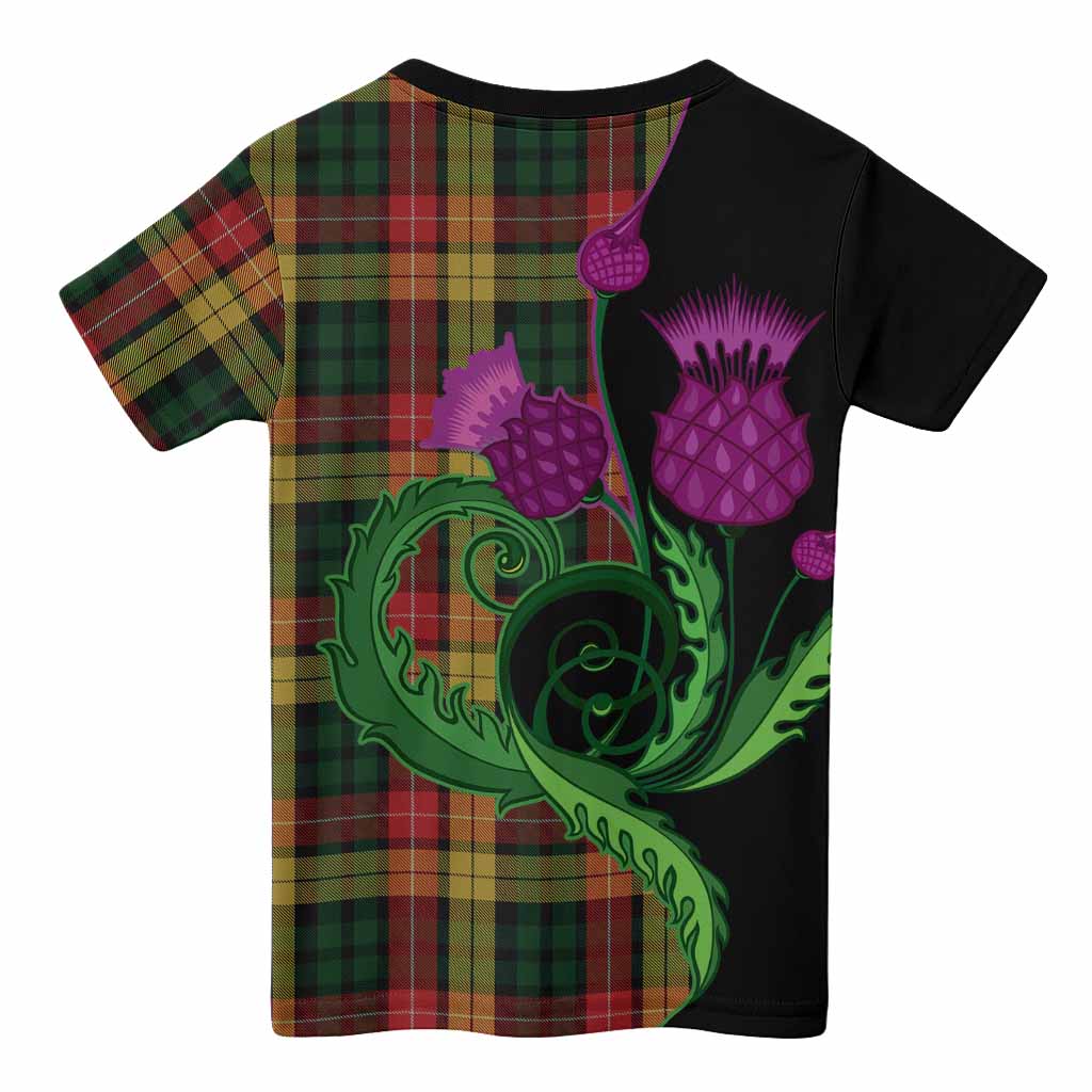 Buchanan Tartan Kid T-shirt Traditional Scottish Thistle