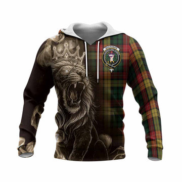 Buchanan Tartan Knitted Hoodie Roaring Lion Heritage
