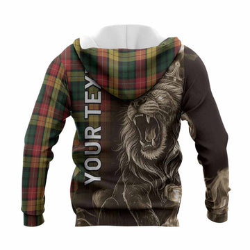 Buchanan Tartan Knitted Hoodie Roaring Lion Heritage