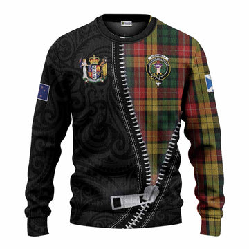 Buchanan Tartan Knitted Sweater New Zealand Pattern Unique Zipper Stylized