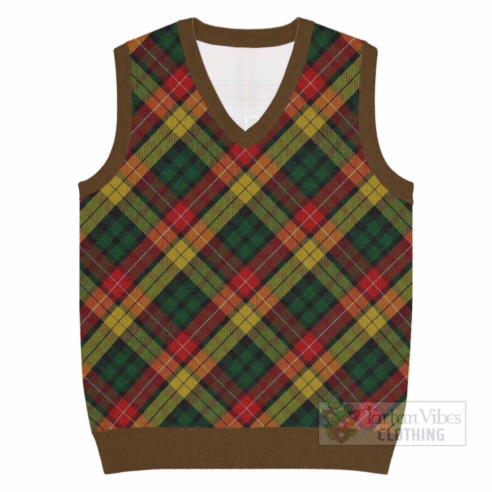 Buchanan Tartan  Knitted V-Neck Vest Cross Style