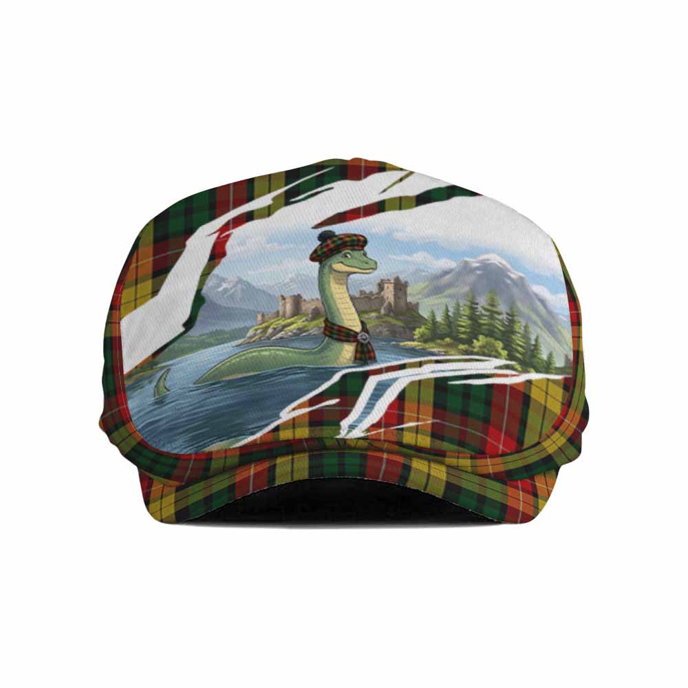 Buchanan Tartan Loch Ness Monster Scottish Heritage Art Flat Cap, Jeff Cap