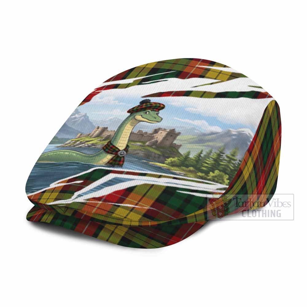 Buchanan Tartan Loch Ness Monster Scottish Heritage Art Flat Cap, Jeff Cap